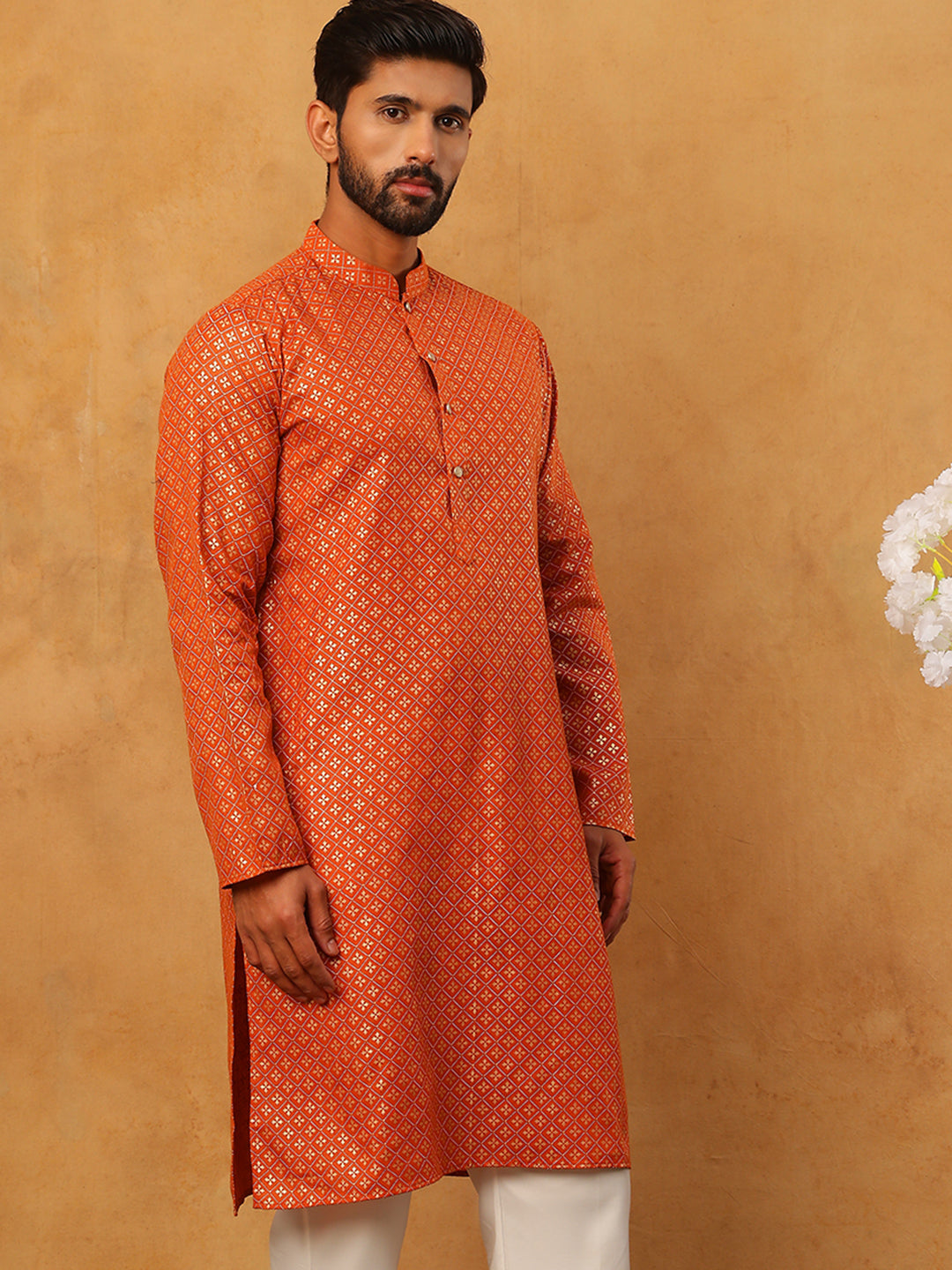 Festive Cotton Blend Printed Kurta