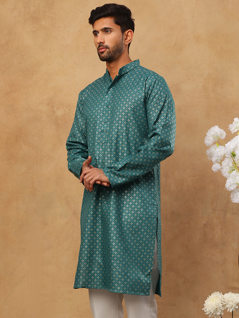 Festive Cotton Blend Printed Kurta