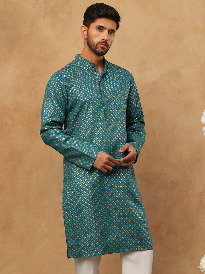 Festive Cotton Blend Printed Kurta