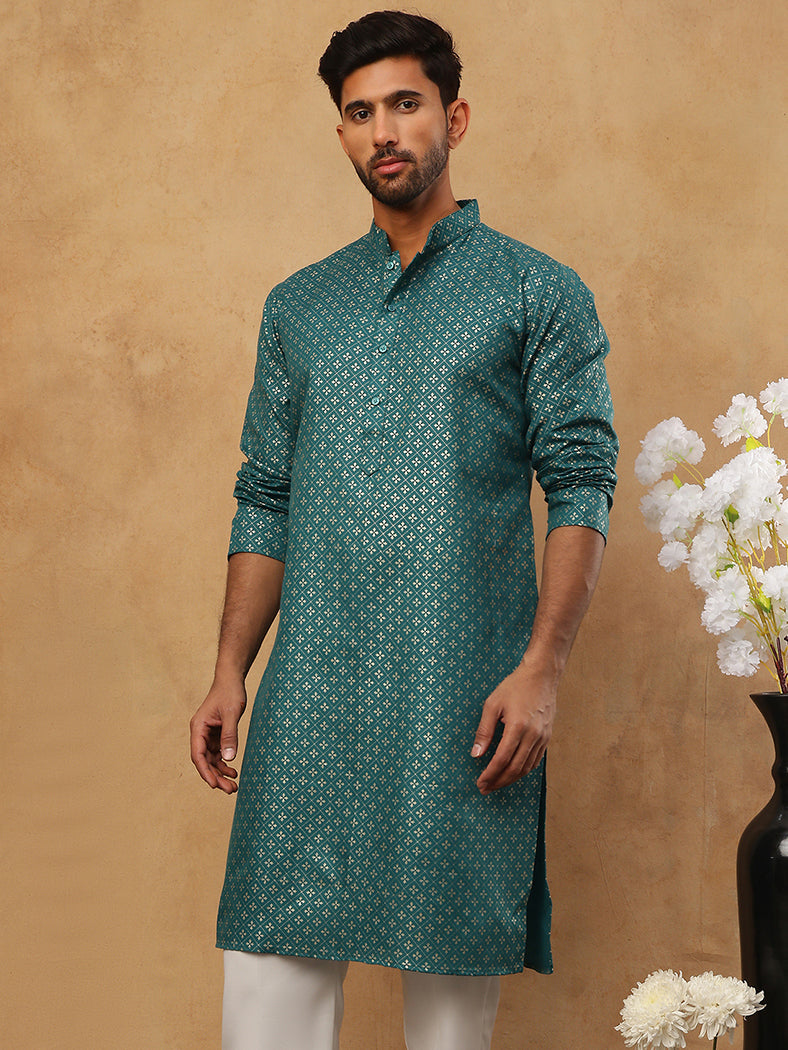 Festive Cotton Blend Printed Kurta