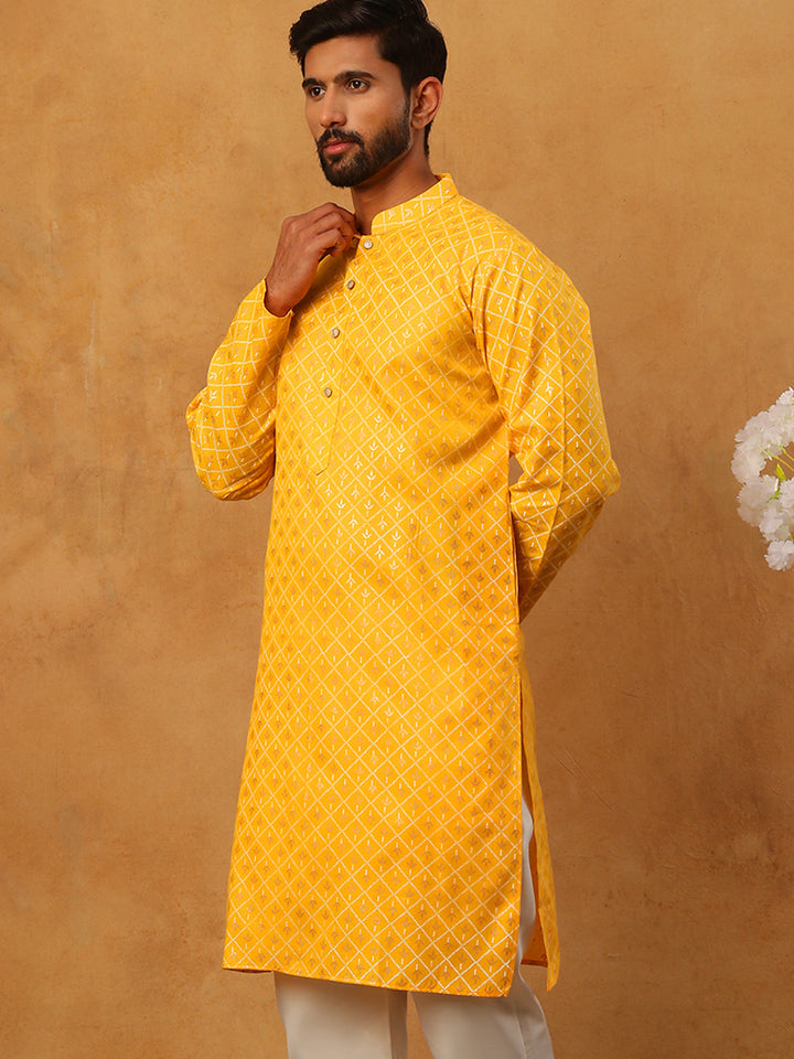 Festive Cotton Blend Printed Kurta