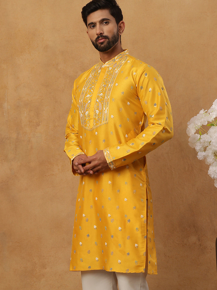 Men’S Festive Rubber Print Kurta