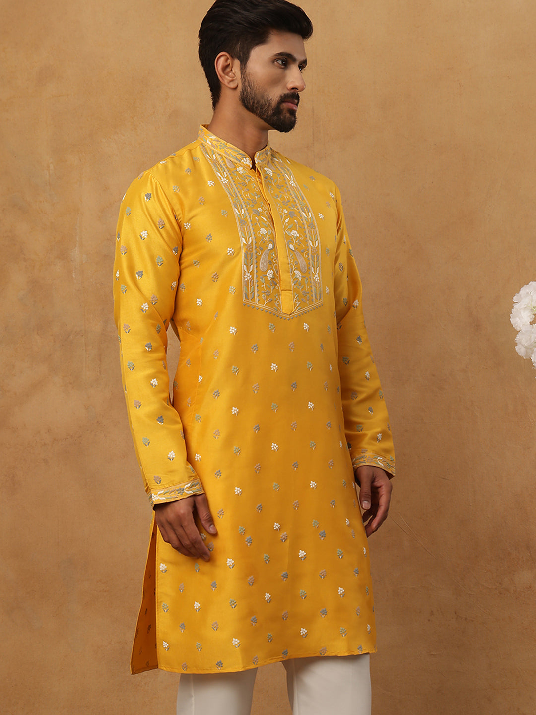 Men’S Festive Rubber Print Kurta