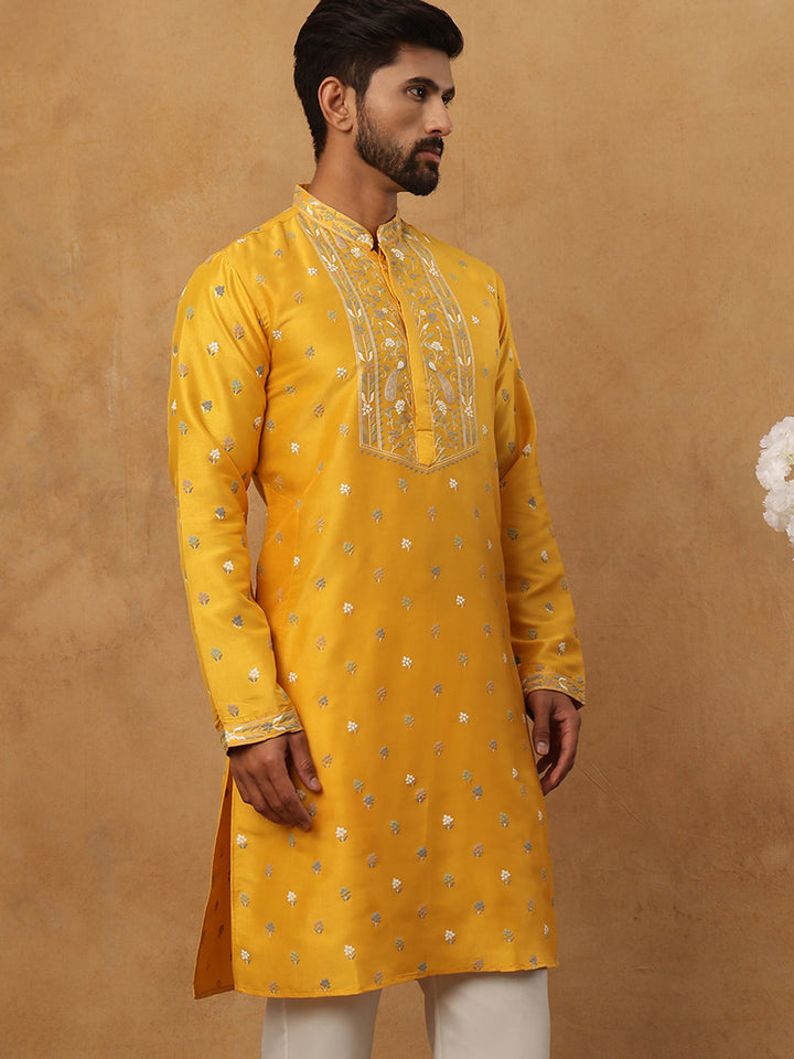 Men’S Festive Rubber Print Kurta