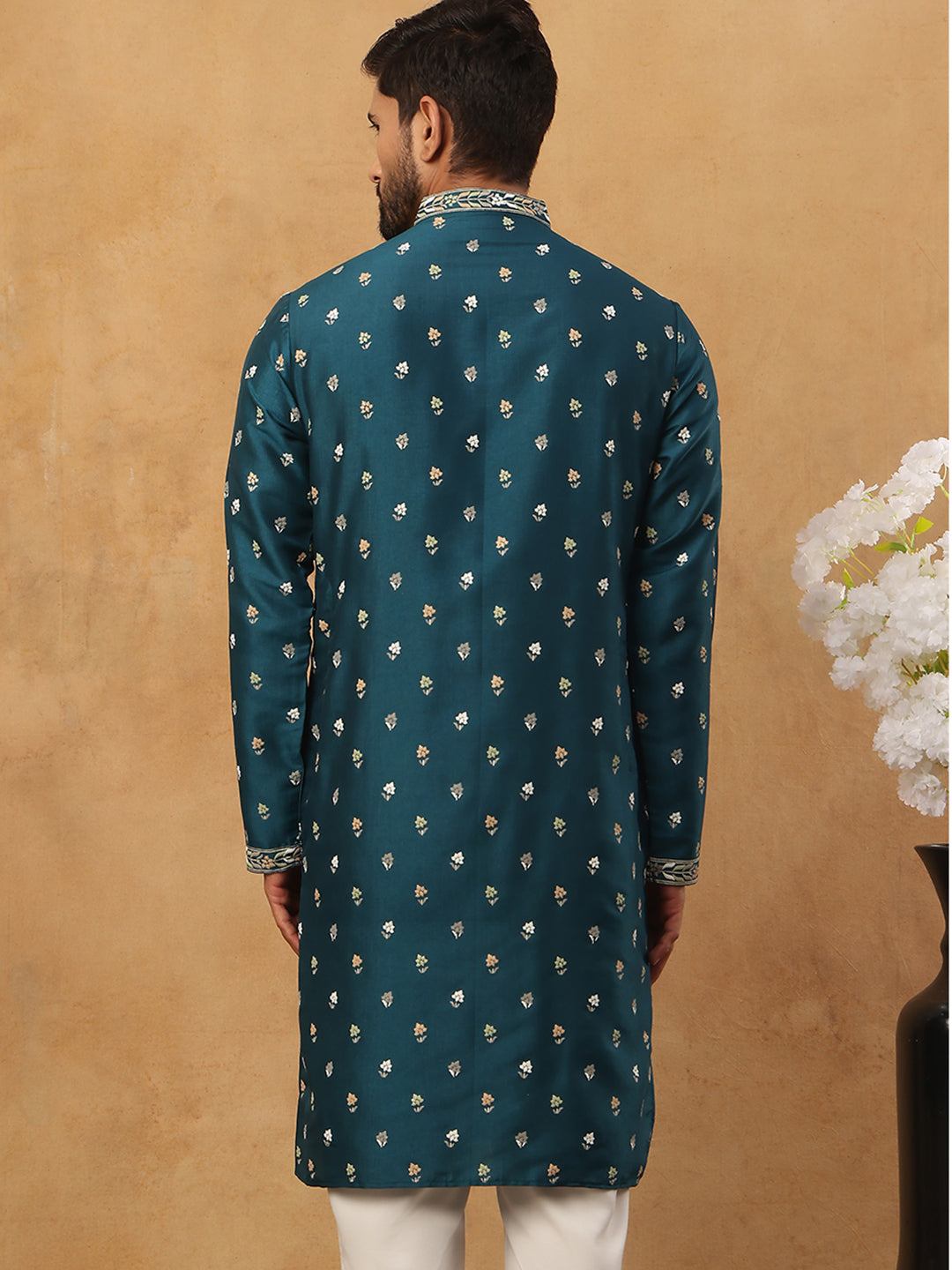 Men’S Festive Rubber Print Kurta