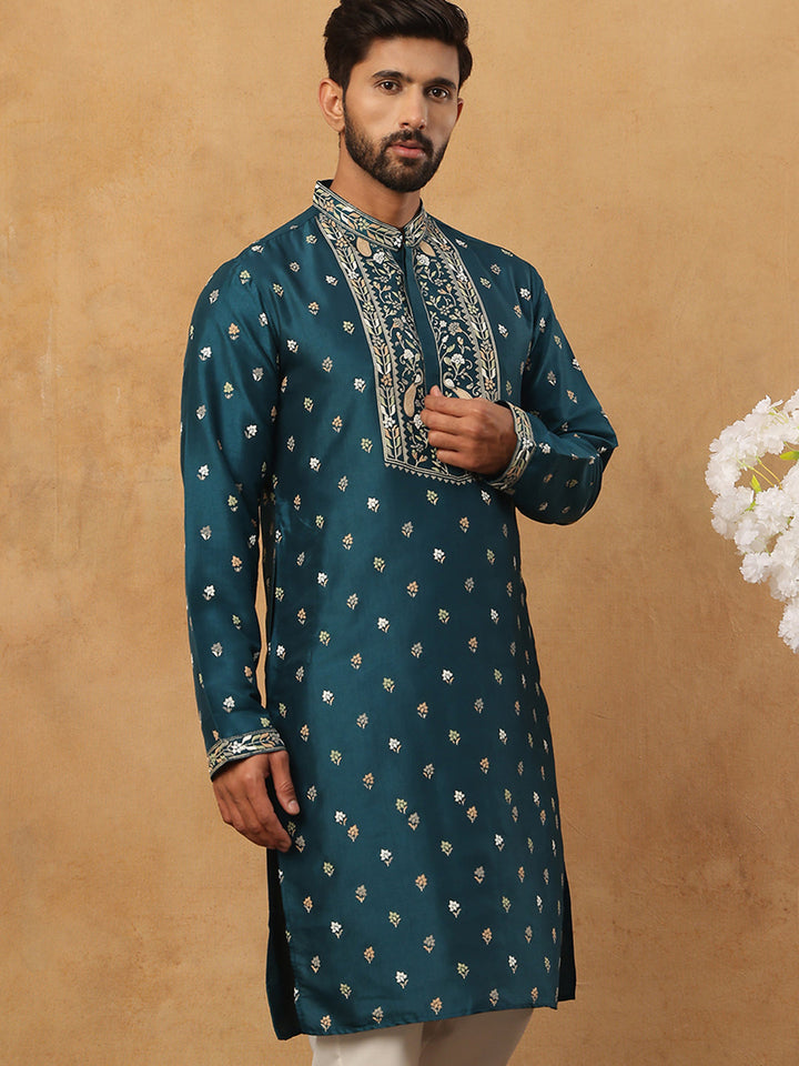 Men’S Festive Rubber Print Kurta