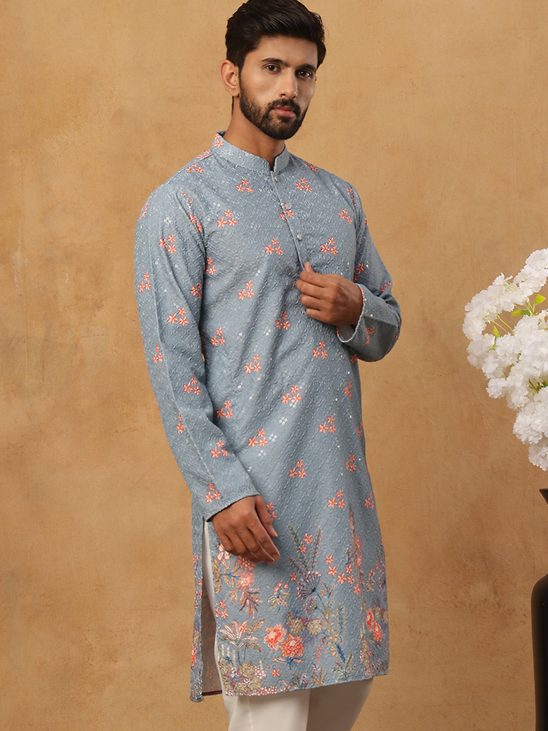 Festive Cotton Blend Printed Kurta