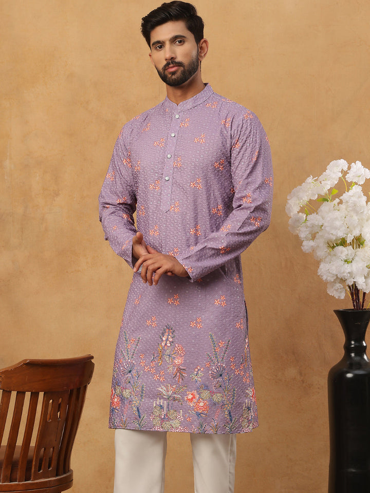 Festive Cotton Blend Printed Kurta