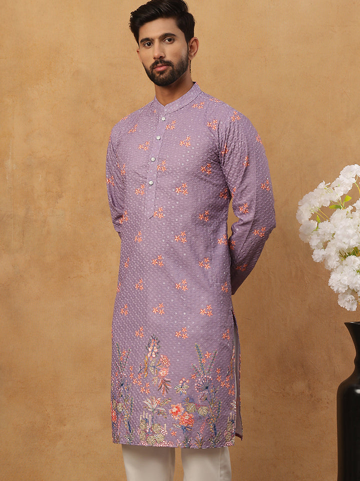 Festive Cotton Blend Printed Kurta