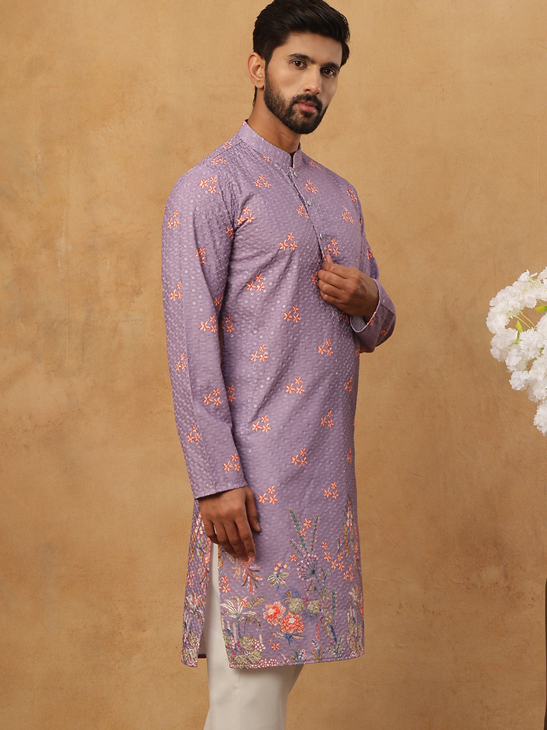 Festive Cotton Blend Printed Kurta