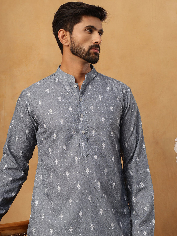 Festive Cotton Blend Printed Kurta