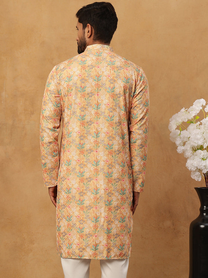 Festive Cotton Blend Printed Kurta
