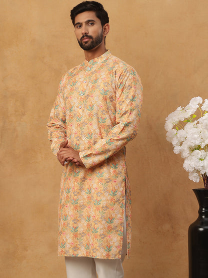 Festive Cotton Blend Printed Kurta