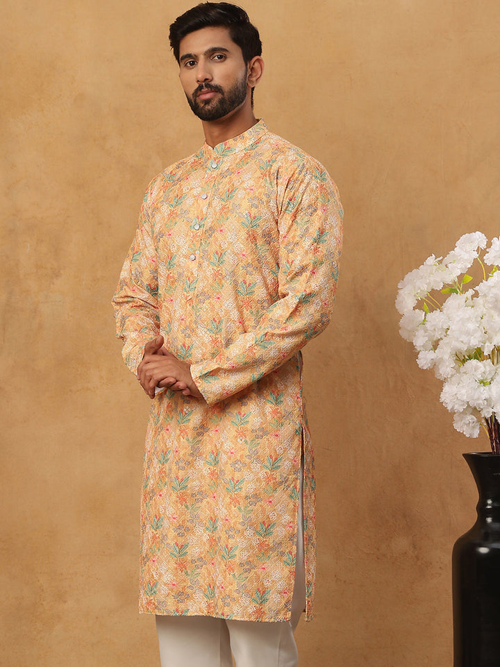 Festive Cotton Blend Printed Kurta