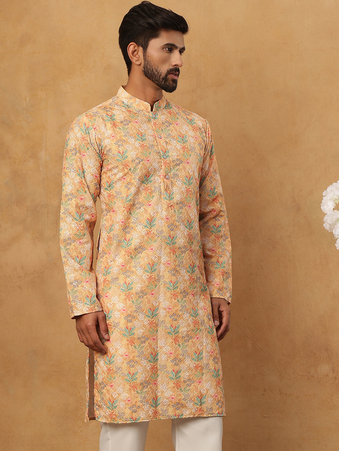 Festive Cotton Blend Printed Kurta