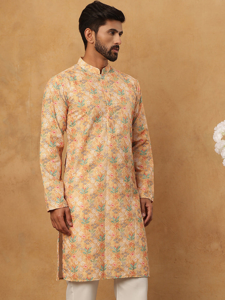 Festive Cotton Blend Printed Kurta