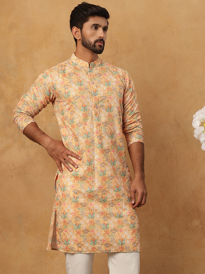 Festive Cotton Blend Printed Kurta