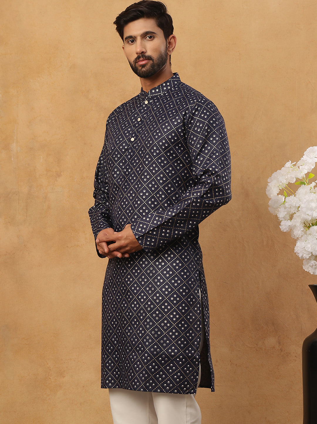 Festive Cotton Blend Printed Kurta
