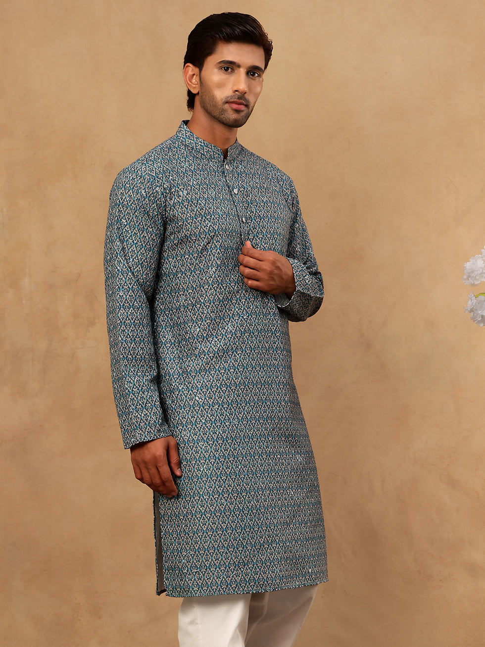 Cotton Blend Ethnic Printed Kurta