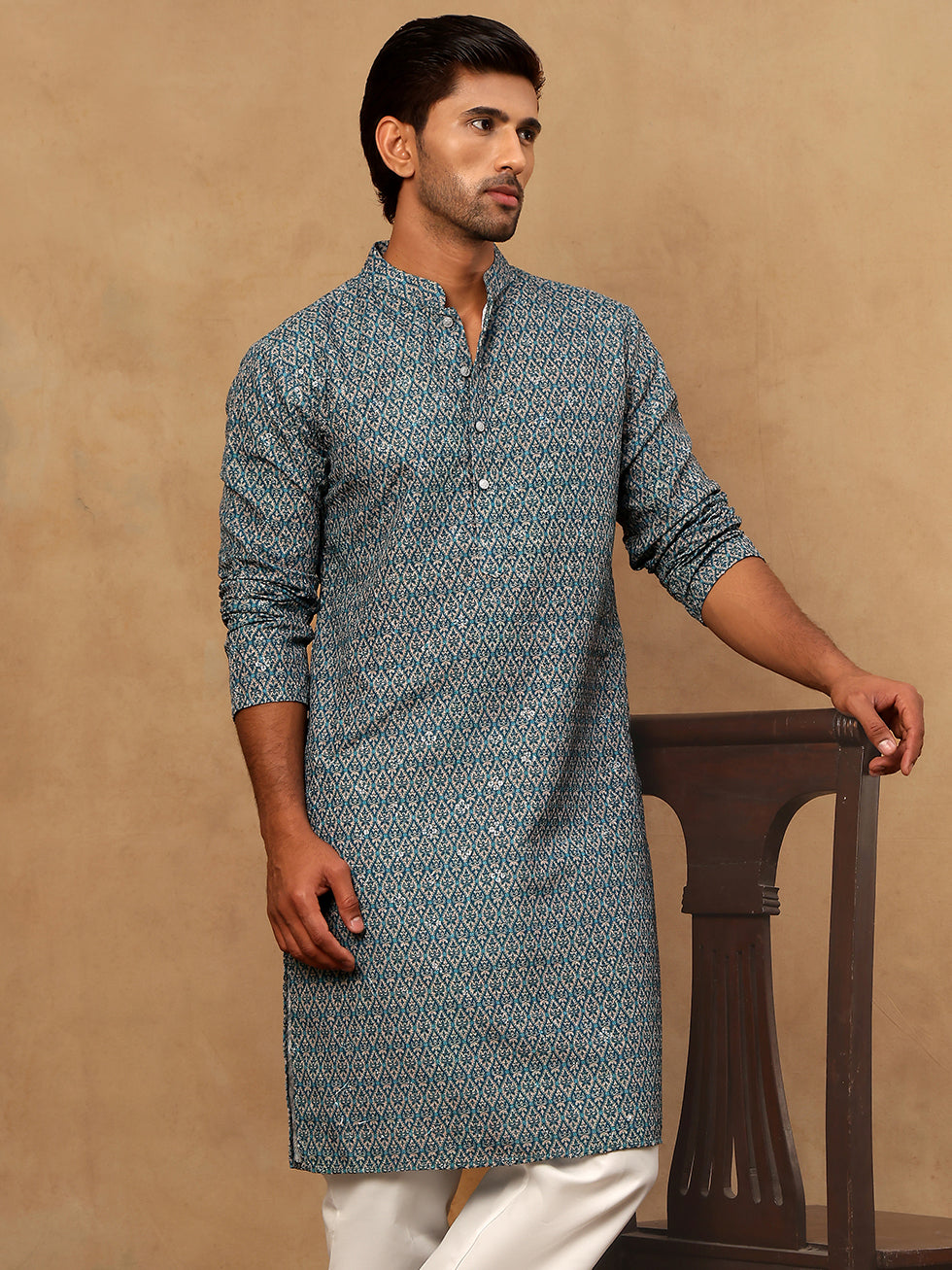 Cotton Blend Ethnic Printed Kurta