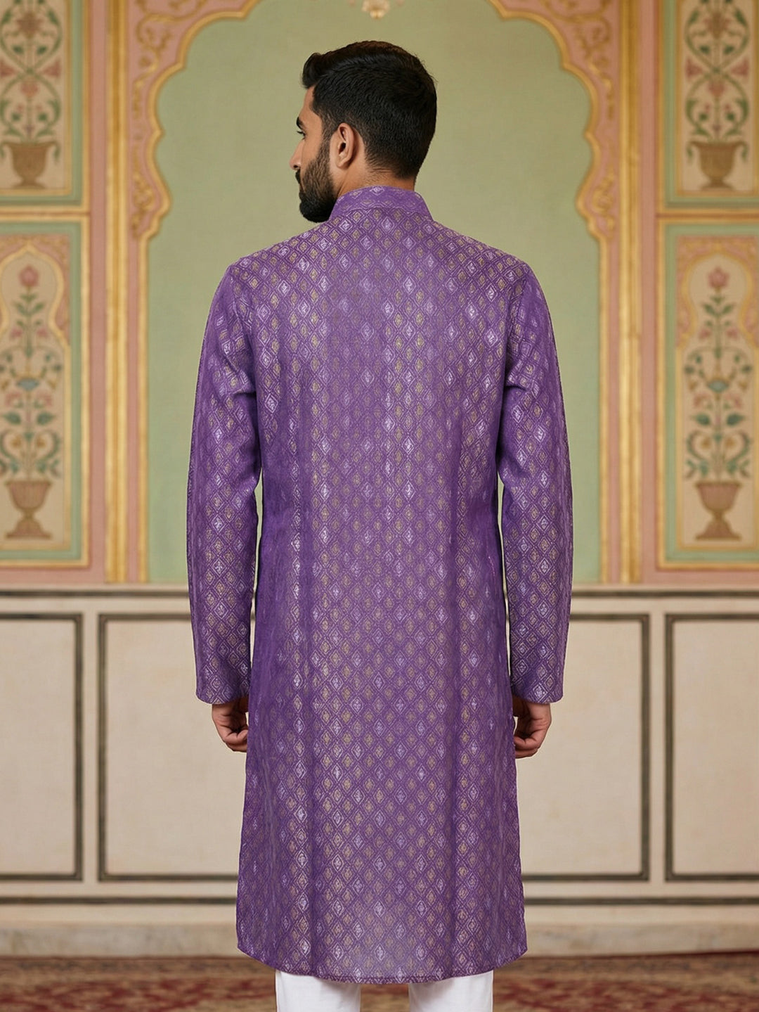 Classic Ethnic Print Cotton Blend Kurta