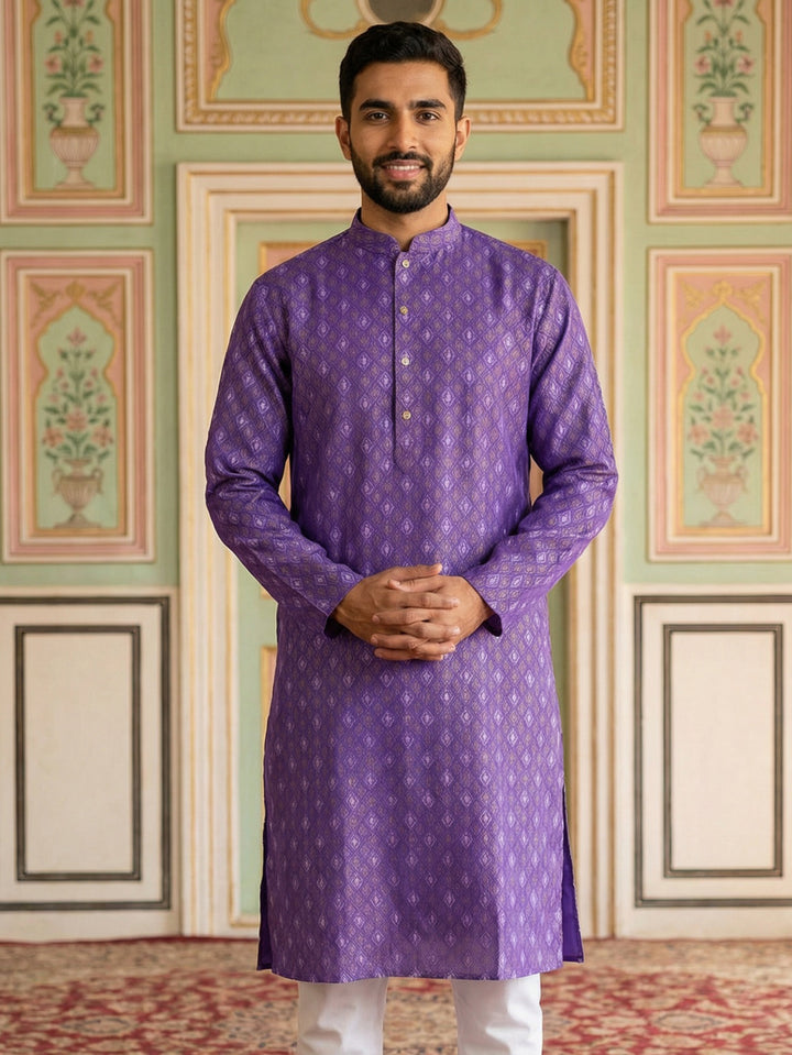 Classic Ethnic Print Cotton Blend Kurta