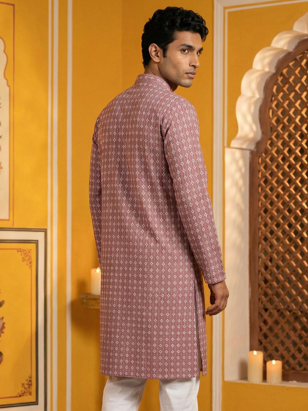 Embroidered Cotton Blend Kurta