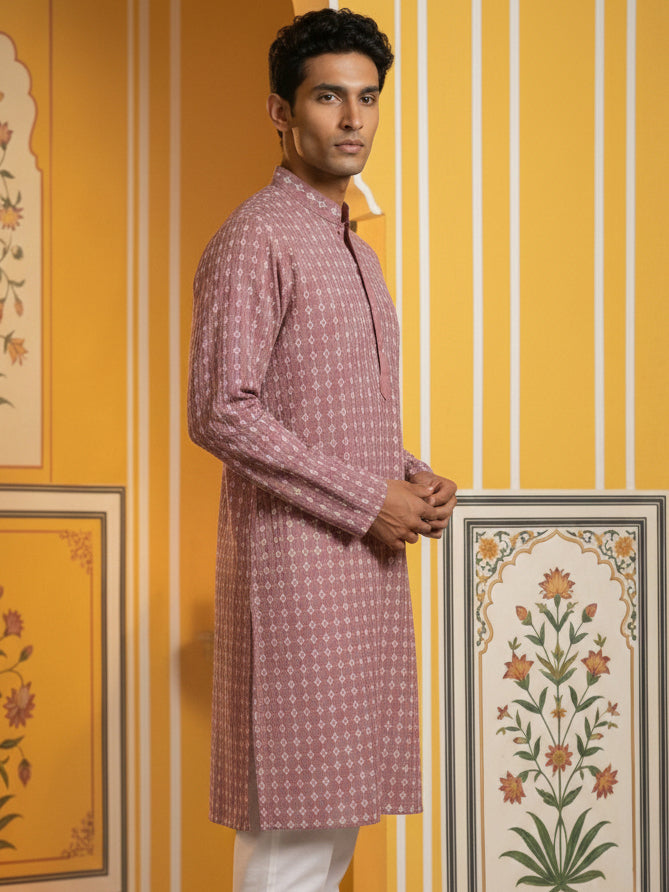 Embroidered Cotton Blend Kurta