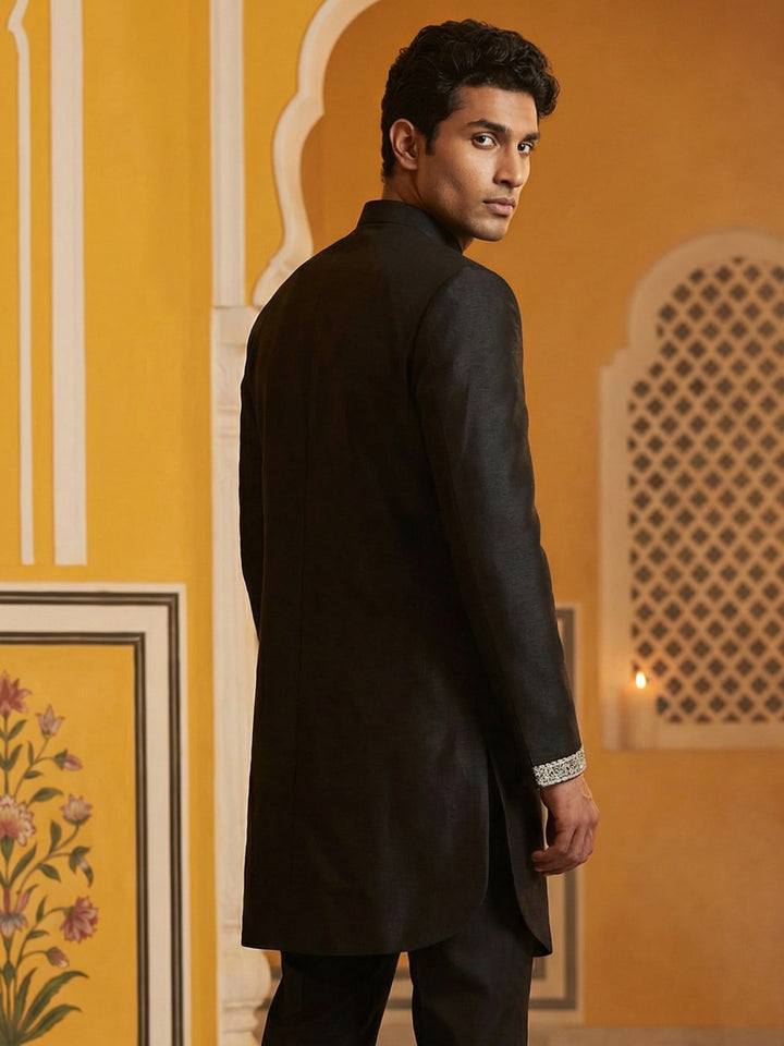 Silk Blend Embroidered Kurta