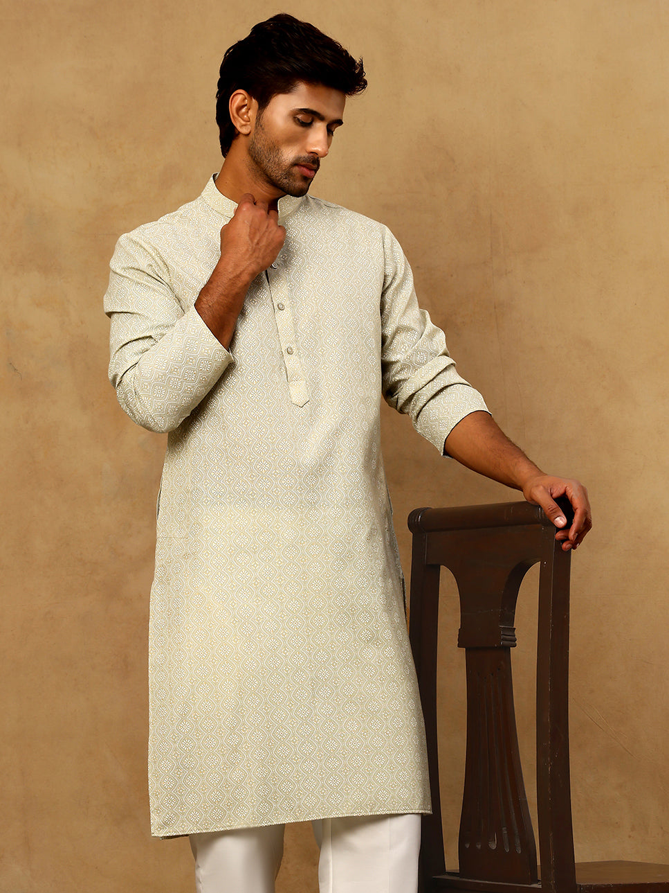 Traditional Printed Kurta For Men