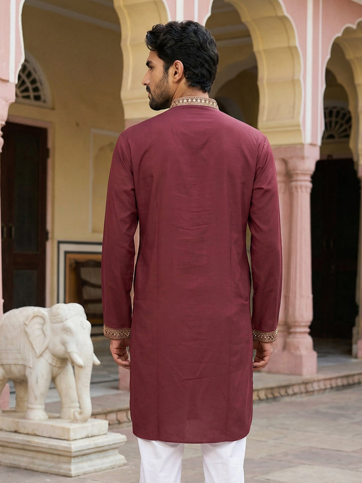 Men Japanese Fabric Embroidered Kurta