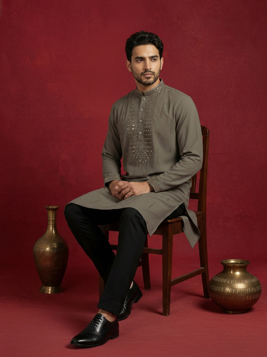 Men Japanese Imported Embroidered Kurta