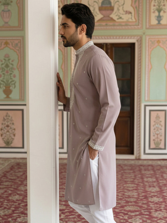 Men Japanese Fabric Embroidered Kurta