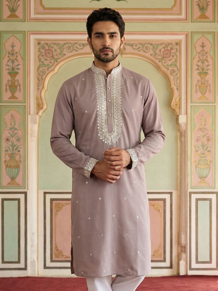 Men Japanese Fabric Embroidered Kurta