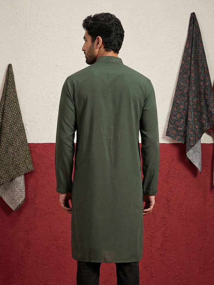 Japanese Fabric &amp; Mirror Work Kurta