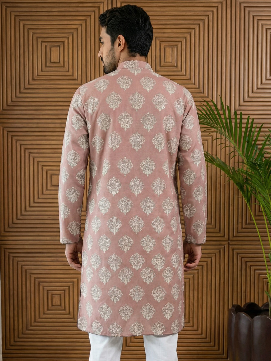 Men’S Cotton Blend Ethnic Printed Kurta