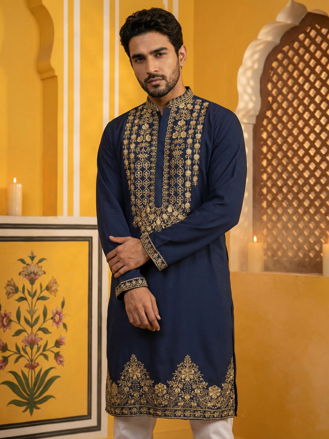 Men’S Japanese Embroidered Kurta