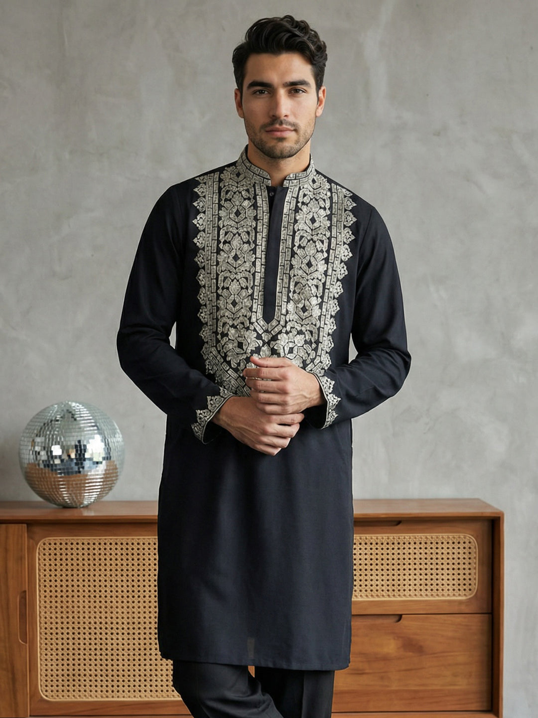 Ethnic Wear Cotton Blend Embroidered Kurta