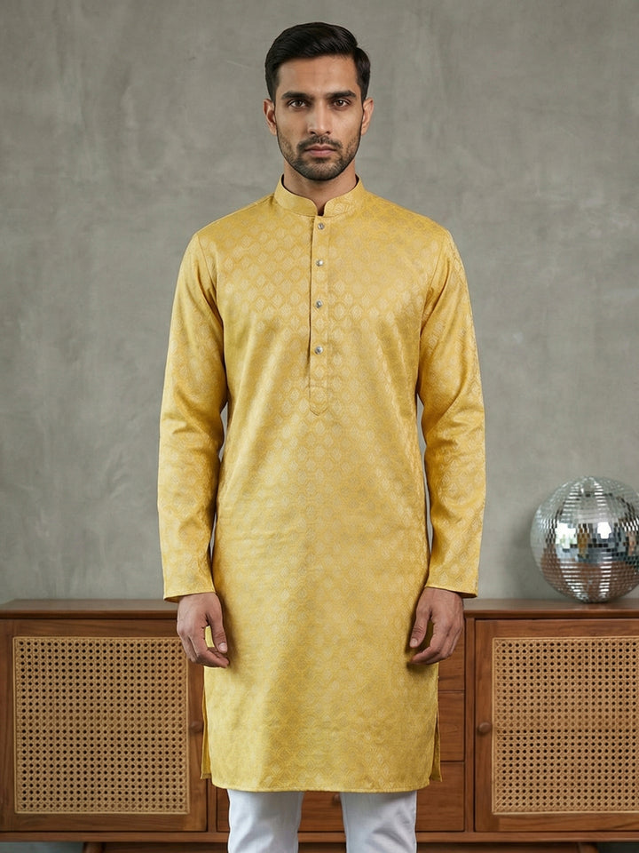 Woven Design Cotton Jacquard Kurta