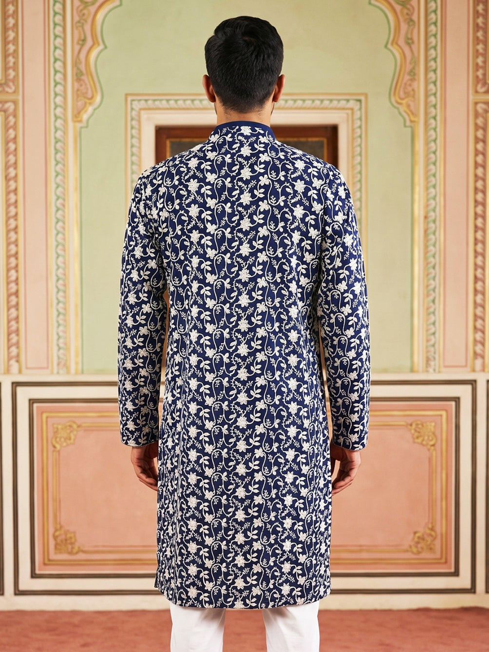 Floral Embroidered Viscose Rayon Kurta