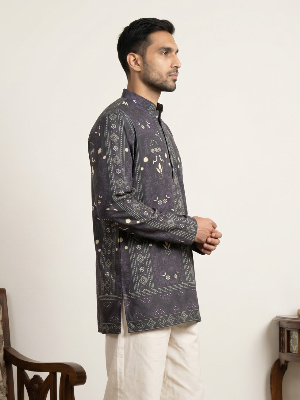 Cotton Blend Ethnic Printed Kurtas