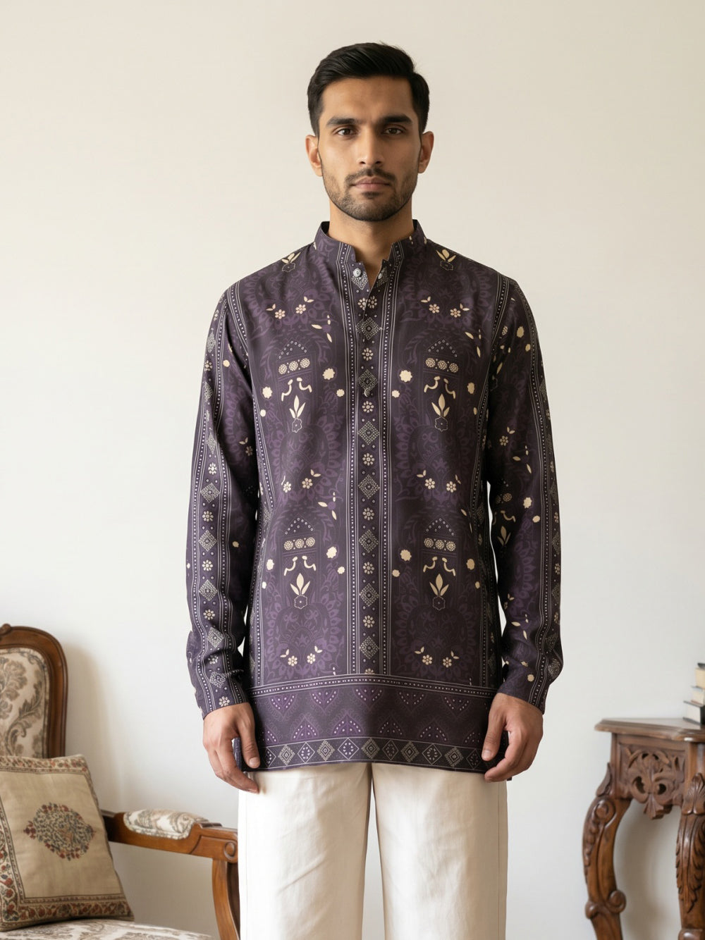 Cotton Blend Ethnic Printed Kurtas
