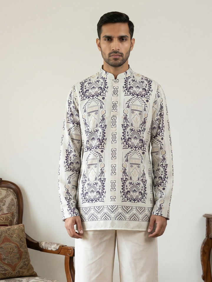 Cotton Blend Ethnic Printed Kurtas