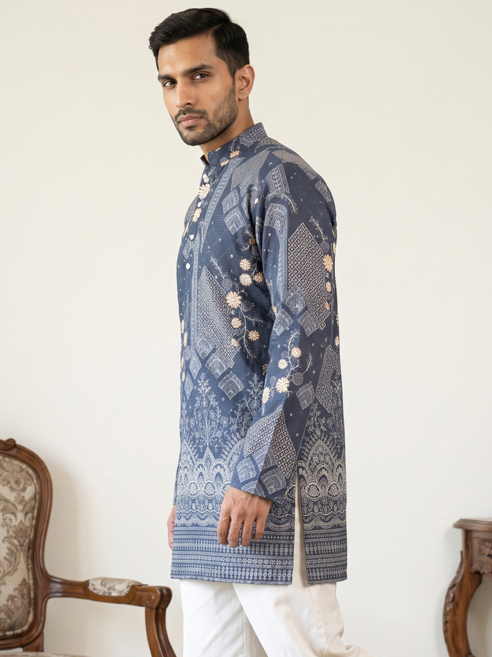 Traditional Cotton Blend Printed Kurta