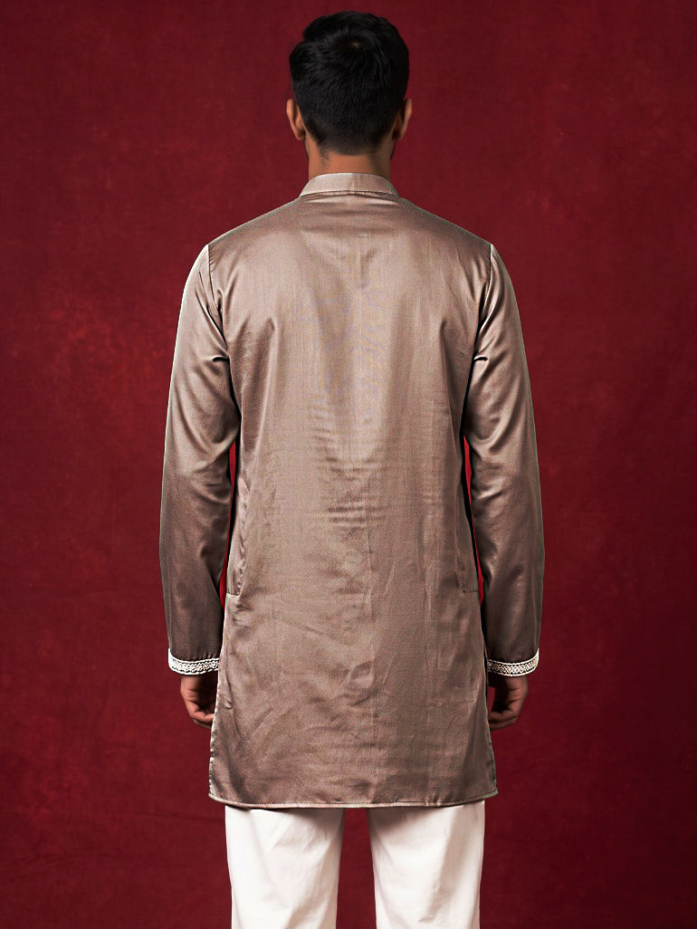 Cotton Blend Ethnic Embroidered Kurta