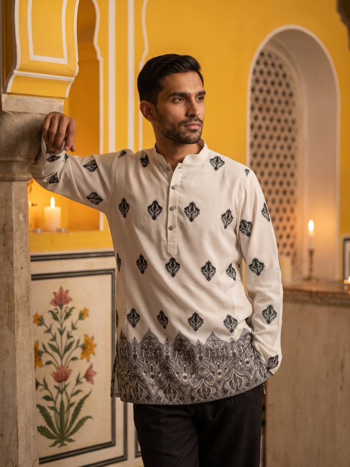 Cotton Blend Ethnic Printed Kurta