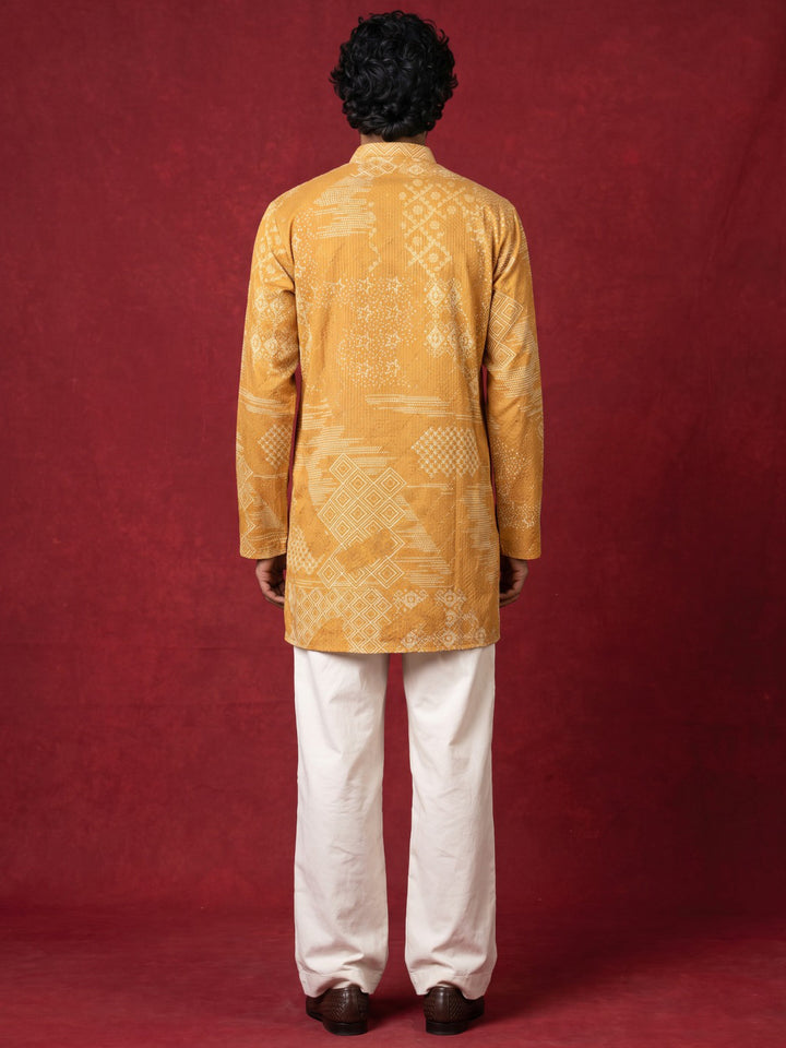 Printed Cotton Blend Kurta For Men