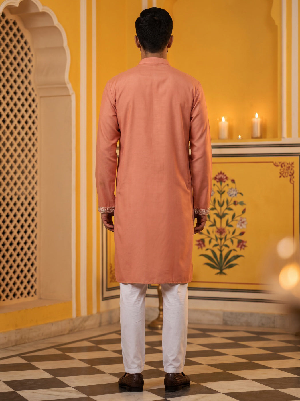 Floral Embroidered Kurta For Men