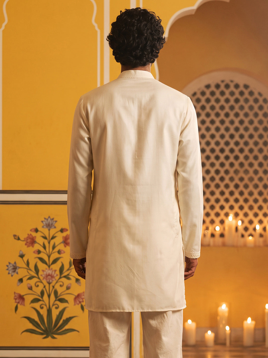 Floral Embroidered Kurta For Men