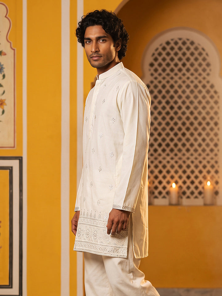 Floral Embroidered Kurta For Men